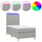 Preview: Boxspringbett mit Matratze & LED Hellgrau 90x200 cm Stoff