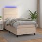 Preview: ARDEBO.de - Boxspringbett mit Matratze & LED Cappuccino-Braun 80x200cm