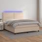 Preview: ARDEBO.de - Boxspringbett mit Matratze & LED Cappuccino-Braun 160x200cm