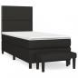 Preview: Boxspringbett mit Matratze Schwarz 100x200 cm Stoff