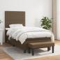 Preview: ARDEBO.de - Boxspringbett mit Matratze Dunkelbraun 90x200 cm Stoff