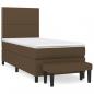 Preview: Boxspringbett mit Matratze Dunkelbraun 90x200 cm Stoff