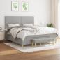 Preview: ARDEBO.de - Boxspringbett mit Matratze Hellgrau 180x200 cm Stoff