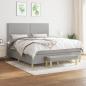 Preview: ARDEBO.de - Boxspringbett mit Matratze Hellgrau 160x200 cm Stoff