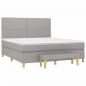 Preview: Boxspringbett mit Matratze Hellgrau 160x200 cm Stoff