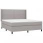 Preview: Boxspringbett mit Matratze & LED Hellgrau 160x200 cm Stoff