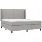 Preview: Boxspringbett mit Matratze & LED Hellgrau 180x200 cm Stoff