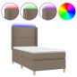 Preview: Boxspringbett mit Matratze & LED Dunkelbraun 90x200 cm Stoff