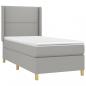 Preview: Boxspringbett mit Matratze & LED Hellgrau 80x200 cm Stoff