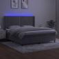 Preview: Boxspringbett mit Matratze & LED Hellgrau 160x200 cm Samt