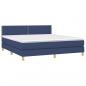 Preview: Boxspringbett mit Matratze Blau 180x200 cm Stoff