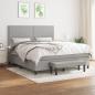 Preview: ARDEBO.de - Boxspringbett mit Matratze Hellgrau 160x200 cm Stoff