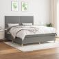 Preview: ARDEBO.de - Boxspringbett mit Matratze Dunkelgrau 160x200 cm Stoff