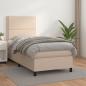 Preview: ARDEBO.de - Boxspringbett mit Matratze Cappuccino-Braun 80x200cm Kunstleder