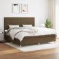 Preview: ARDEBO.de - Boxspringbett mit Matratze Dunkelbraun 200x200 cm Stoff