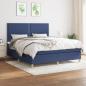 Preview: ARDEBO.de - Boxspringbett mit Matratze Blau 180x200 cm Stoff