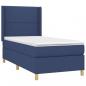 Preview: Boxspringbett mit Matratze & LED Blau 90x190 cm Stoff