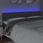 Preview: LED Kopfteil Dunkelgrau 180x5x78/88 cm Stoff