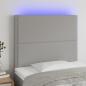 Preview: ARDEBO.de - LED Kopfteil Hellgrau 80x5x118/128 cm Stoff