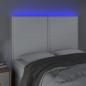 Preview: LED Kopfteil Weiß 144x5x118/128 cm Kunstleder