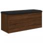 Preview: Sitzbank mit Stauraum Braun Eiche 102x42x45 cm Holzwerkstoff