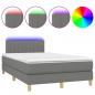 Preview: Boxspringbett mit Matratze & LED Dunkelgrau 120x200 cm Stoff