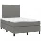 Preview: Boxspringbett mit Matratze & LED Dunkelgrau 120x200 cm Stoff