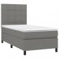 Preview: Boxspringbett mit Matratze & LED Dunkelgrau 100x200 cm Stoff