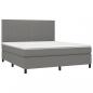 Preview: Boxspringbett mit Matratze & LED Dunkelgrau 180x200 cm Stoff