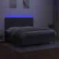 Preview: Boxspringbett mit Matratze & LED Dunkelgrau 180x200 cm Stoff