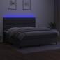 Preview: Boxspringbett mit Matratze & LED Dunkelgrau 200x200 cm Stoff