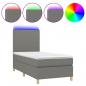 Preview: Boxspringbett mit Matratze & LED Dunkelgrau 90x200 cm Stoff