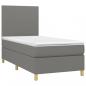 Preview: Boxspringbett mit Matratze & LED Dunkelgrau 90x200 cm Stoff