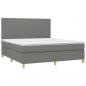 Preview: Boxspringbett mit Matratze & LED Dunkelgrau 180x200 cm Stoff