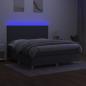 Preview: Boxspringbett mit Matratze & LED Dunkelgrau 180x200 cm Stoff