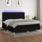 Preview: ARDEBO.de - Boxspringbett mit Matratze & LED Schwarz 200x200 cm Stoff