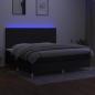 Preview: Boxspringbett mit Matratze & LED Schwarz 200x200 cm Stoff