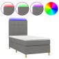 Preview: Boxspringbett mit Matratze & LED Dunkelgrau 100x200 cm Stoff