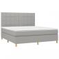 Preview: Boxspringbett mit Matratze & LED Hellgrau 160x200 cm Stoff