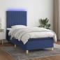 Preview: ARDEBO.de - Boxspringbett mit Matratze & LED Blau 90x200 cm Stoff