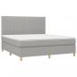 Preview: Boxspringbett mit Matratze & LED Hellgrau 180x200 cm Stoff