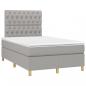 Preview: Boxspringbett mit Matratze & LED Hellgrau 120x200 cm Stoff