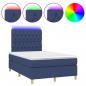 Preview: Boxspringbett mit Matratze & LED Blau 120x200 cm Stoff