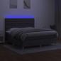 Preview: Boxspringbett mit Matratze & LED Dunkelgrau 160x200 cm Stoff