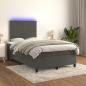 Preview: ARDEBO.de - Boxspringbett mit Matratze & LED Dunkelgrau 120x200 cm Samt