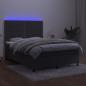 Preview: Boxspringbett mit Matratze & LED Dunkelgrau 140x200 cm Samt