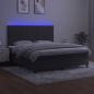 Preview: Boxspringbett mit Matratze & LED Dunkelgrau 180x200 cm Samt