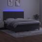 Preview: Boxspringbett mit Matratze & LED Dunkelgrau 180x200 cm Samt