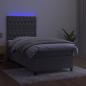 Preview: Boxspringbett mit Matratze & LED Hellgrau 100x200 cm Samt