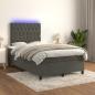 Preview: ARDEBO.de - Boxspringbett mit Matratze & LED Dunkelgrau 120x200 cm Samt